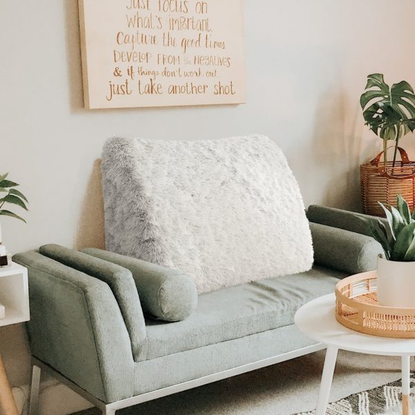 Headboard Pillow Large Wedge Reading Pillow Plush White - Image 3