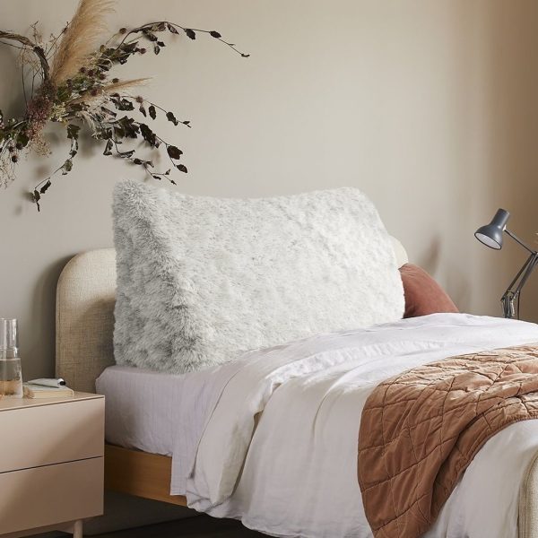 Headboard Pillow Large Wedge Reading Pillow Plush White - Image 8