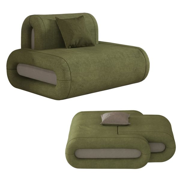 Convertible Floor Sofa with Removable Back Support - Image 3