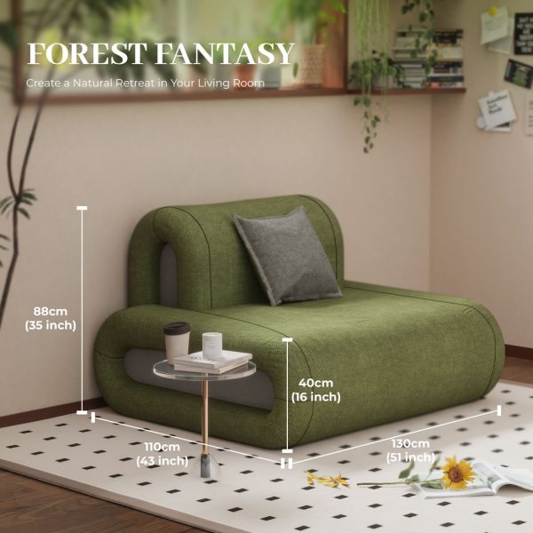 Convertible Floor Sofa with Removable Back Support - Image 5