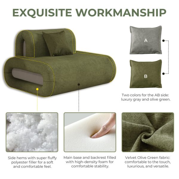 Convertible Floor Sofa with Removable Back Support - Image 9