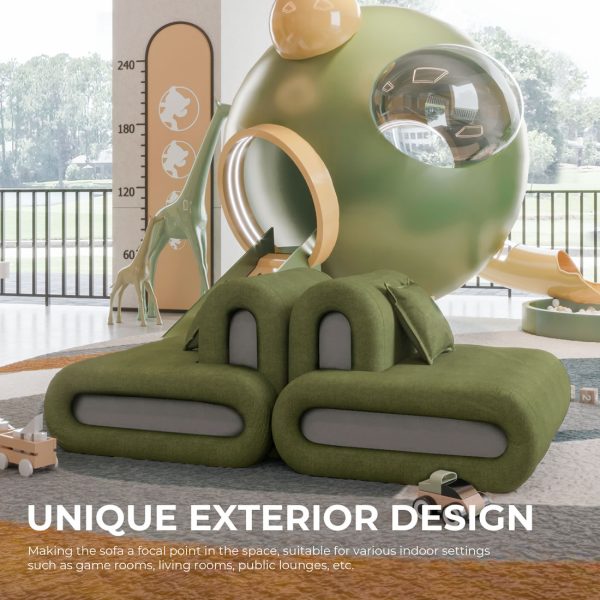 Convertible Floor Sofa with Removable Back Support - Image 10