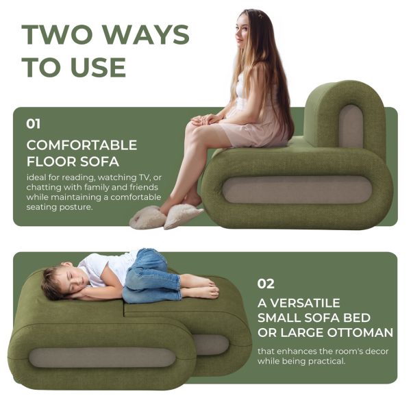 Convertible Floor Sofa with Removable Back Support - Image 14