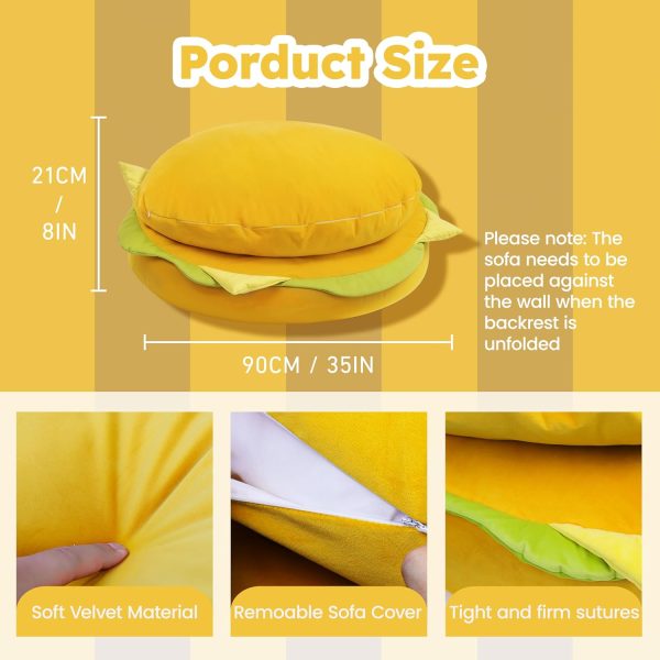 Hamburger Floor Sofa - Funny Plush Couch for Home Decor - Image 3