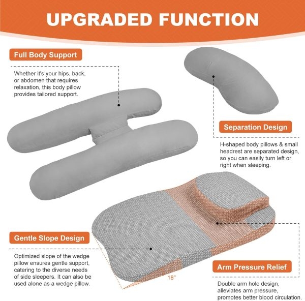 Side Sleeper Pillow With Arm Hole & Foam Wedge for Neck and Shoulder Pain - Image 3