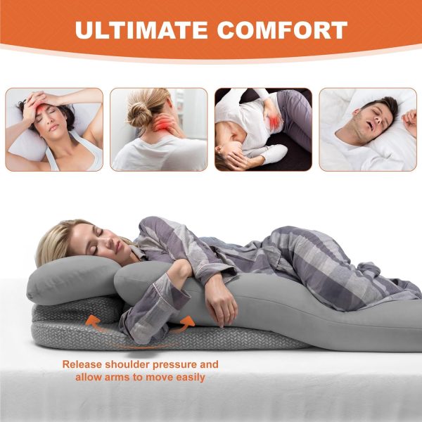 Side Sleeper Pillow With Arm Hole & Foam Wedge for Neck and Shoulder Pain - Image 7