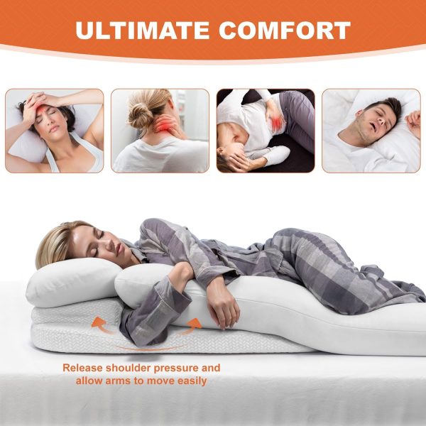Side Sleeper Pillow With Arm Hole & Foam Wedge for Neck and Shoulder Pain - Image 12