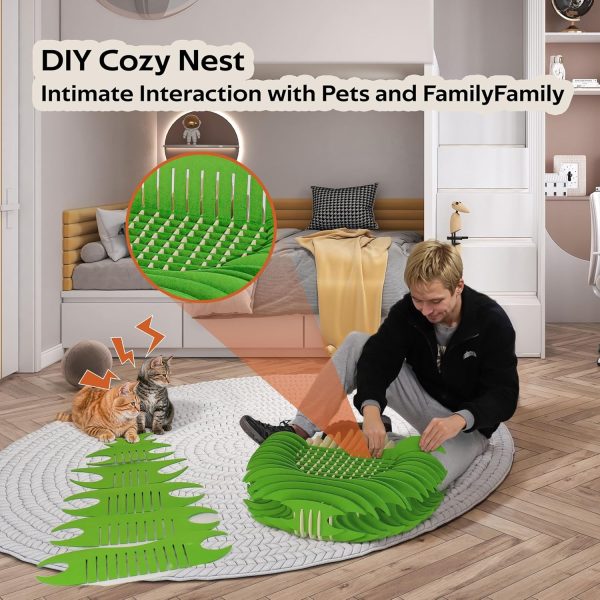 3D Felt Donut Pet Bed with Mat for Cats & Small Dogs - Image 4