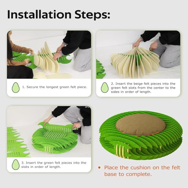 3D Felt Donut Pet Bed with Mat for Cats & Small Dogs - Image 7