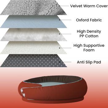 calming dog bed round kennel 03