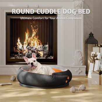 calming dog bed round kennel 06