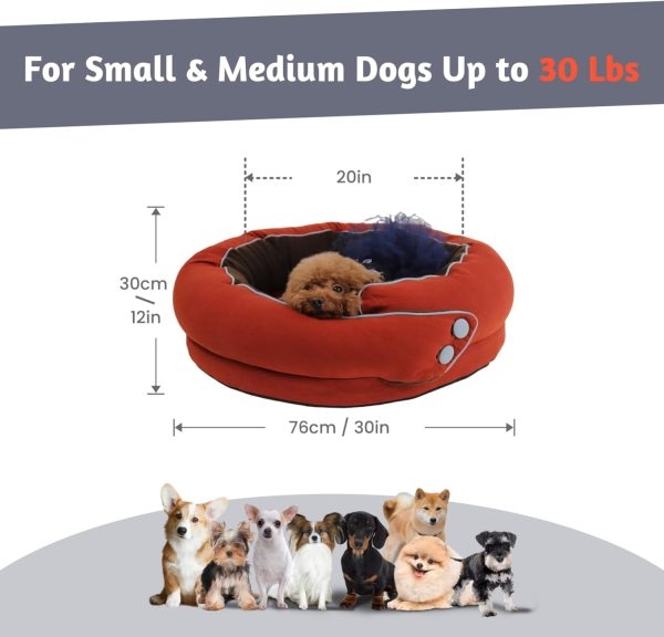 Calming Dog Bed with Removable Cushion, Indoor Round Kennel - Image 9