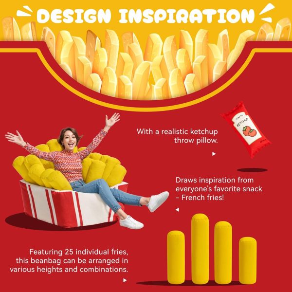 Fries Inspired Bean Bag Couch Chair, Comfort for Everyone - Image 3