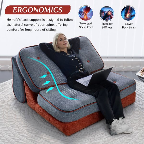 Folding Couch Bed 3-in-1 Sleeper Sofa Convertible Futon - Image 8