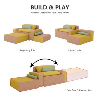 floor couch set ottoman bolster 12