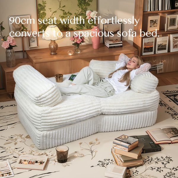Boneless Curved Couch - Soft Corduroy Sofa for Living Room - Image 7