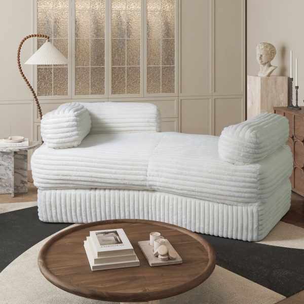 Boneless Curved Couch - Soft Corduroy Sofa for Living Room - Image 8