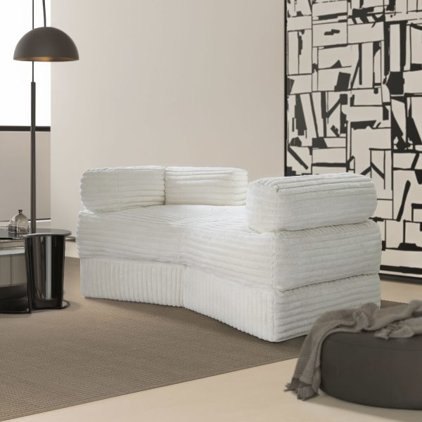 Boneless Curved Couch - Soft Corduroy Sofa for Living Room - Image 10