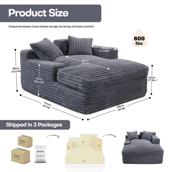 Comfortable Oversized Sofa Bed Sleeper Chaise Lounge Chair - Image 9