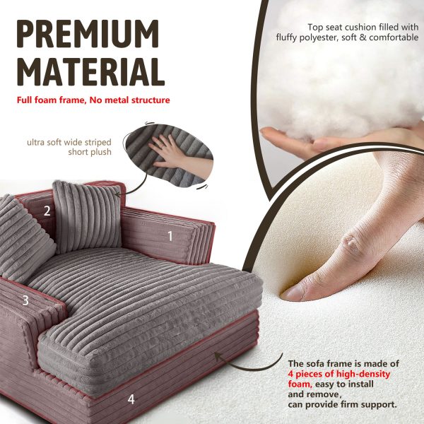Comfortable Oversized Sofa Bed Sleeper Chaise Lounge Chair - Image 10