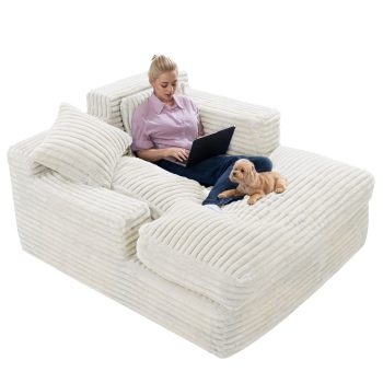 Large Floor Loveseat, Casual Recliner for Gaming, Reading