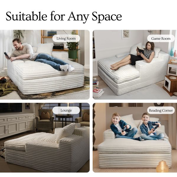 Large Floor Loveseat, Casual Recliner for Gaming, Reading - Image 5
