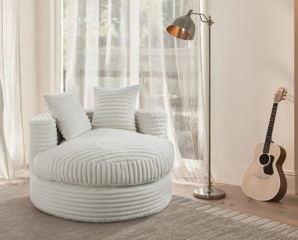 Round Chaise Lounge Chair for Adults, Comfy Bean Bag Sofa - Image 4