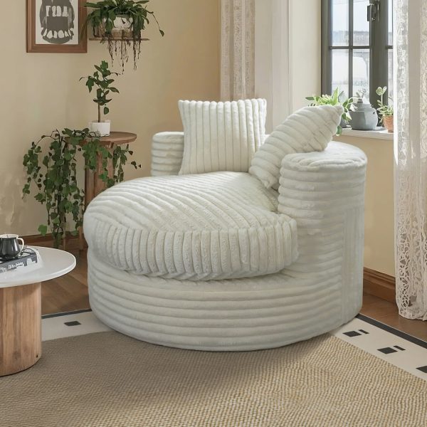 Round Chaise Lounge Chair for Adults, Comfy Bean Bag Sofa - Image 7