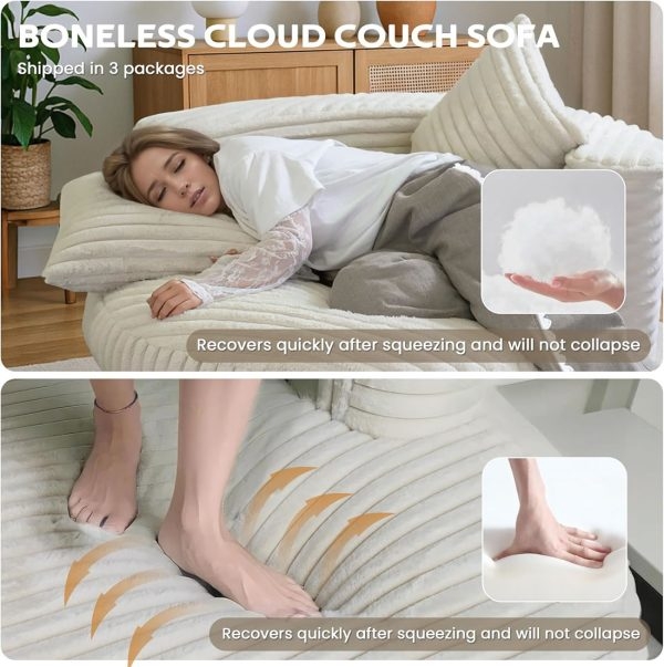 Round Chaise Lounge Chair for Adults, Comfy Bean Bag Sofa - Image 15