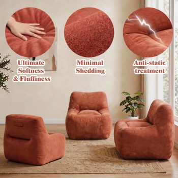 Deep Lounge Bean Bag Sofa, Ultra-Soft Plush Chair for Gaming Room & Bedroom - Image 6