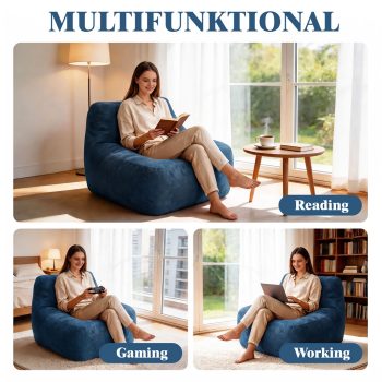 Ultra-Soft Bean Bag Chair for Adults, Cozy Lounge Sofa for Home & Gaming Room - Image 4