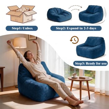 Ultra-Soft Bean Bag Chair for Adults, Cozy Lounge Sofa for Home & Gaming Room - Image 7
