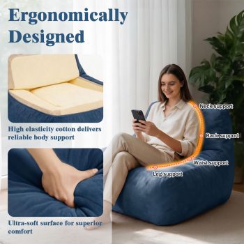 Ultra-Soft Bean Bag Chair for Adults, Cozy Lounge Sofa for Home & Gaming Room - Image 8