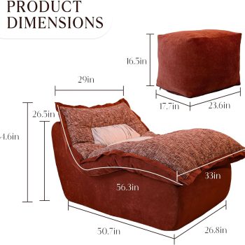 Comfy Boneless Chaise Lounge Chair for Living Room - Image 9