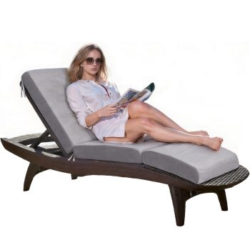 Indoor Outdoor Patio Lounge Chair Cushion with Washable Cover