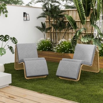 Indoor Outdoor Patio Lounge Chair Cushion with Washable Cover - Image 2