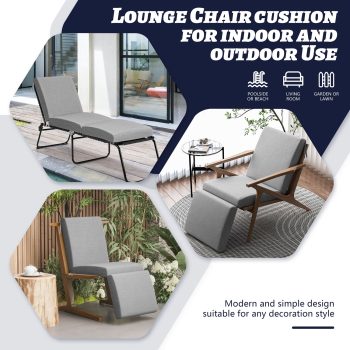 Indoor Outdoor Patio Lounge Chair Cushion with Washable Cover - Image 5
