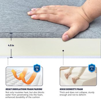 Indoor Outdoor Patio Lounge Chair Cushion with Washable Cover - Image 10