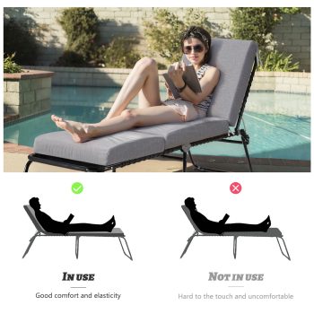 Indoor Outdoor Patio Lounge Chair Cushion with Washable Cover - Image 4